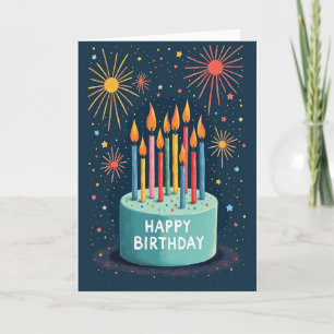 Tarjeta de Celebración de Torta Verde