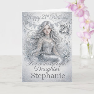 Tarjeta de celebración del 21 cumpleaños de plata
