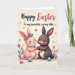 Tarjeta de Celebración del Amor de Conejo