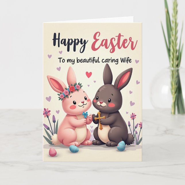 Tarjeta de Celebración del Amor de Conejo (Anverso)