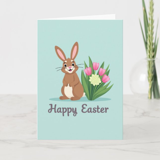 Tarjeta de Celebración del Conejo de Primavera (Anverso)