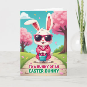 Tarjeta de Celebración del Conejo Flor de Rosa