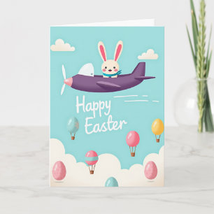 Tarjeta de Celebración del Conejo Volador