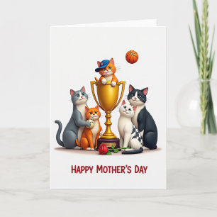 Tarjeta de Celebración del Día de la Madre de Gato