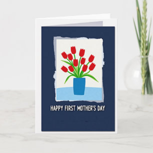 Tarjeta de Celebración del Día de la Madre Red Blo