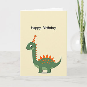 Tarjeta de Celebración del Dinosaurio Verde