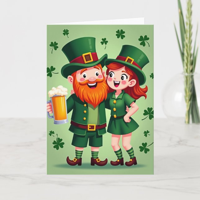 Tarjeta de Celebración del Duende Afortunado (Anverso)