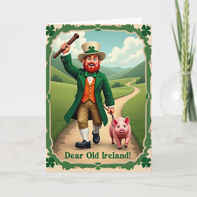Tarjeta de Celebración del Duende de Irlanda (Anverso)