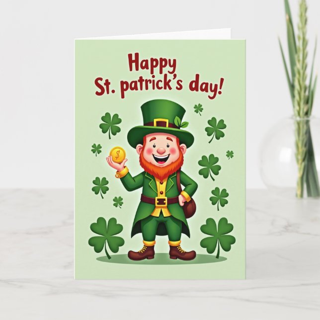 Tarjeta de Celebración del Duende Shamrock (Anverso)