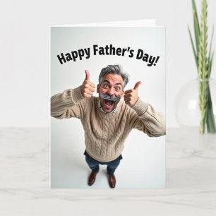 Tarjeta de Celebración del Papá que se Ríe