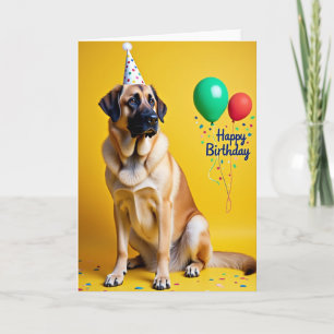 Tarjeta de Celebración del Perro Amarillo