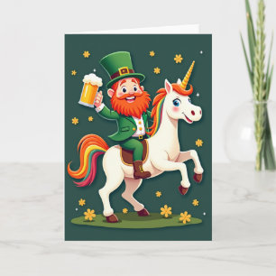 Tarjeta de Celebración del Unicornio Afortunado