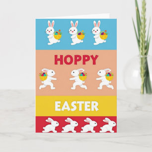 Tarjeta de Celebración Divertida de Pascua Hoppy