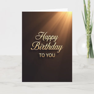 Tarjeta de celebración en 3D con letras doradas