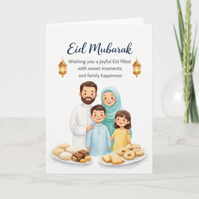 Tarjeta de Celebración Familiar de Eid al-Fitr (Anverso)