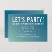 TARJETA DE CELEBRACIÓN fiesta gradiente de menta a