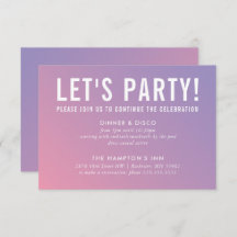 TARJETA DE CELEBRACIÓN fiesta gradiente rosa púrpu