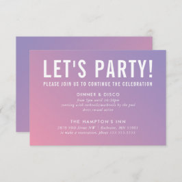 TARJETA DE CELEBRACIÓN fiesta gradiente rosa púrpu