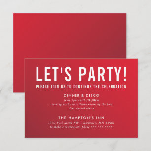 TARJETA DE CELEBRACIÓN fiesta rojo moderno burdeos