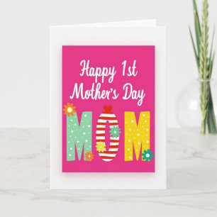 Tarjeta de Celebración Inicial para Mamá Estelar