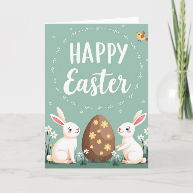 Tarjeta de Celebración Ovóide Floral (Anverso)