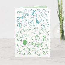 Tarjeta de Celebración Verde y Turquesa