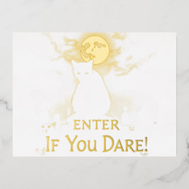 Tarjeta de cementerio de gato negro místico