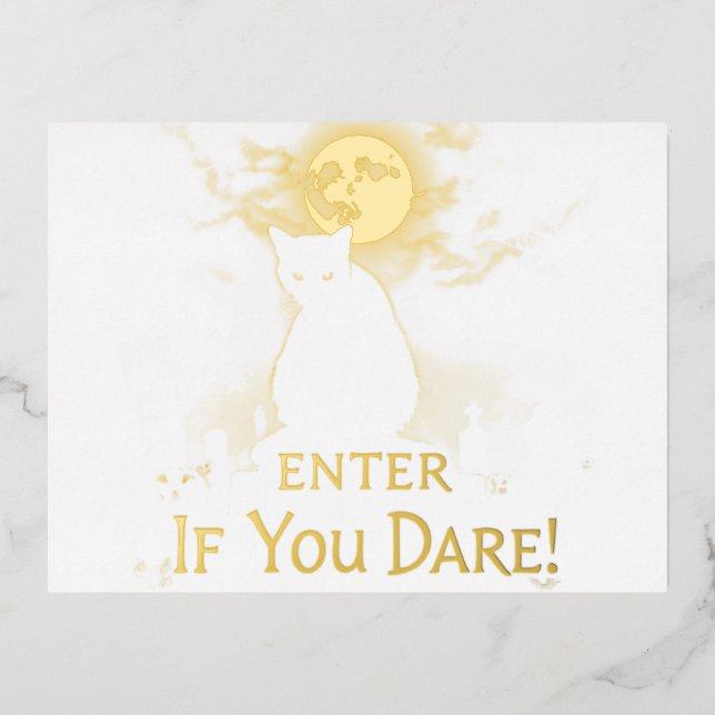 Tarjeta de cementerio de gato negro místico (Anverso)