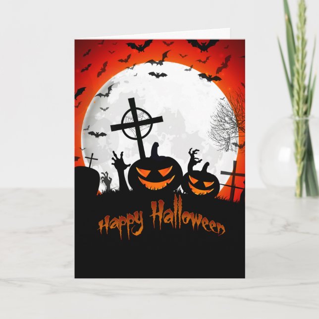 Tarjeta de cementerio de Halloween (Anverso)