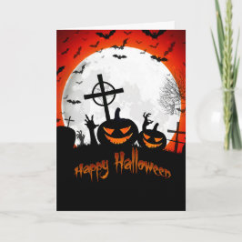 Tarjeta de cementerio de Halloween