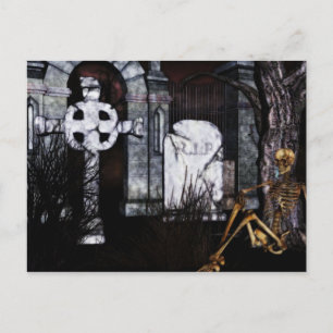 tarjeta de cementerio de Halloween