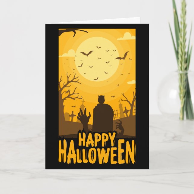 Tarjeta de cementerio de Halloween (Anverso)
