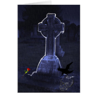 Tarjeta de cementerio gótico