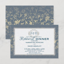 Tarjeta de cena de ensayo Royal Damask de lujo