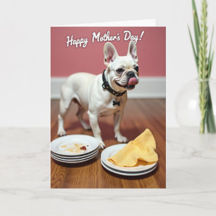 Tarjeta de cena para perros del día de la madre