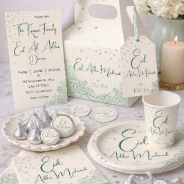 Tarjeta de cena verde de Eid Al Adha Sage