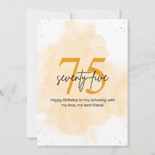 Tarjeta de centinela de oro de la esposa 75th Birt