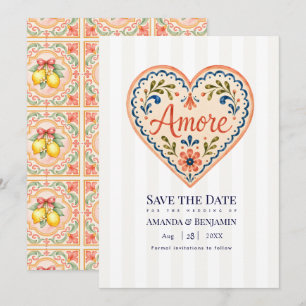 Tarjeta de Cerámica Amore Costa Amalfi Boda Italia