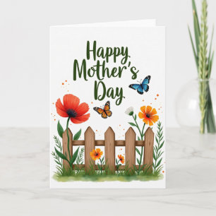 Tarjeta de cerca de jardín para la mamá más dulce