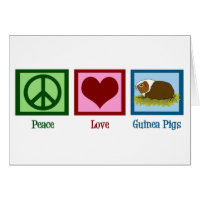 Tarjeta de cerdo guineano de amor por la paz