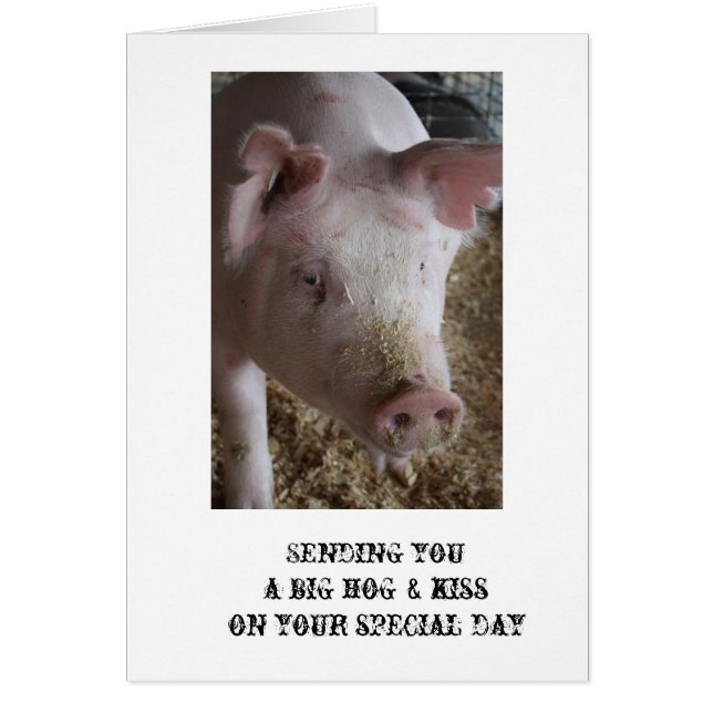 Tarjeta de cerdo Hog & Kiss (Frente)