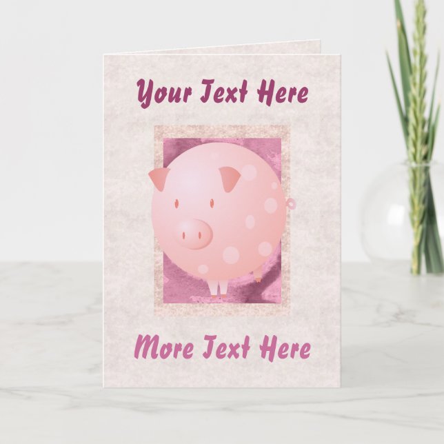 Tarjeta de cerdo rosa (Anverso)