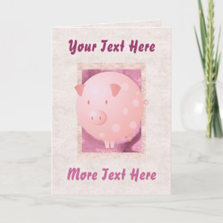 Tarjeta de cerdo rosa