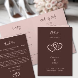 Tarjeta de Ceremonia de Boda con corazón mínimo en