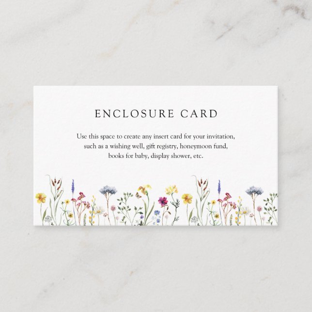 Tarjeta de cerramiento de pradera de flores silves (Anverso)