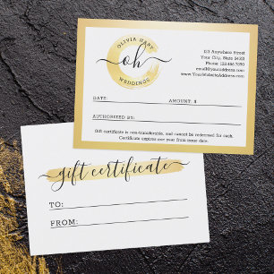 Tarjeta de certificado con logotipo Minimalista Go