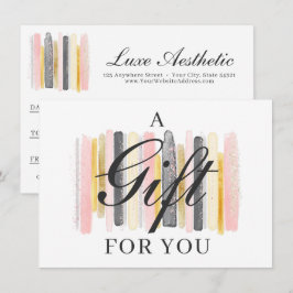 Tarjeta de certificado de Moda de oro rosa y Rosa 