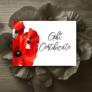 Tarjeta de certificado de negocios Red Poppy