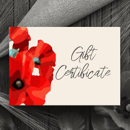 Tarjeta de certificado de negocios Red Poppy