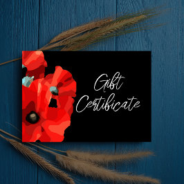 Tarjeta de certificado de negocios Red Poppy